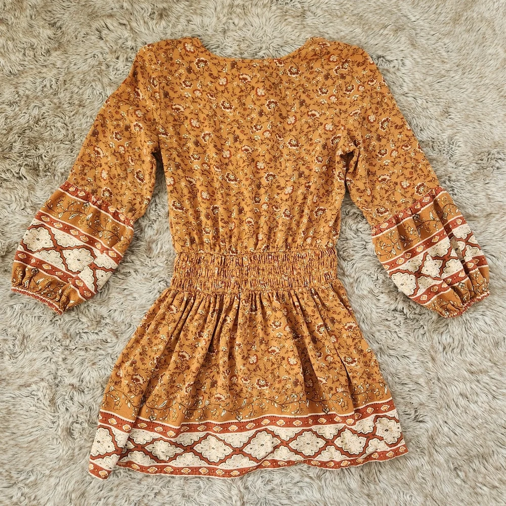 American Eagle‎ Outfitters Peasant Mini Dress Orange Women's Size Small